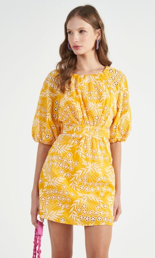 Embroidered Yellow Dress