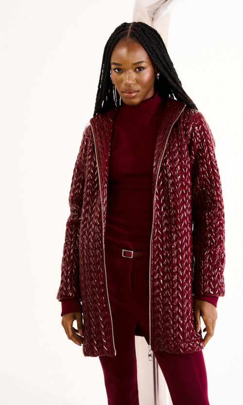 Burgundy Quilted Coat