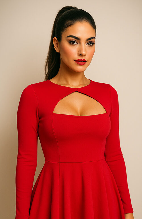Ruby Keyhole Cutout Dress — Rental