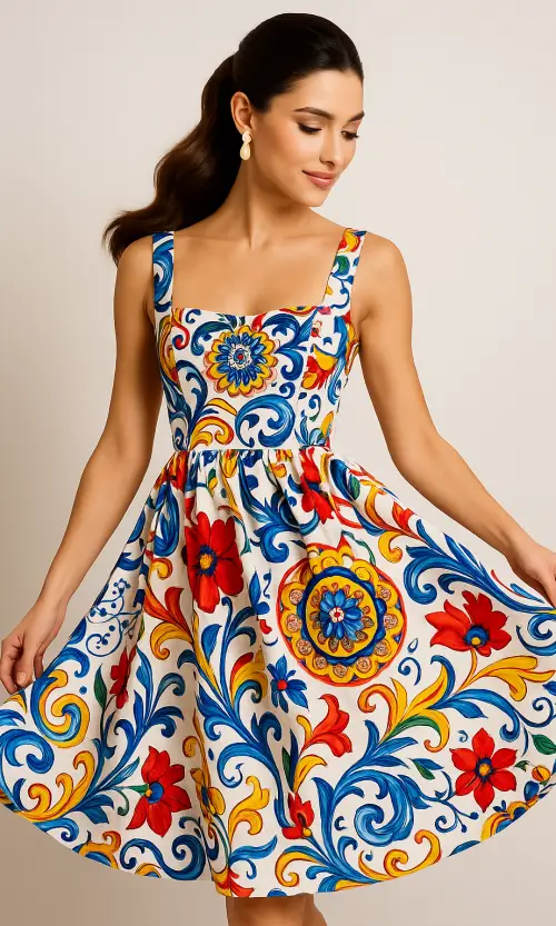 Racing Lime Floral Dress